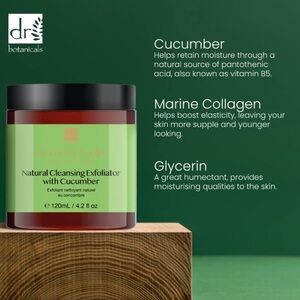 Dr Botanicals Cleaning Exfoliator with Cucumber, 120 ml NWT Vegan
